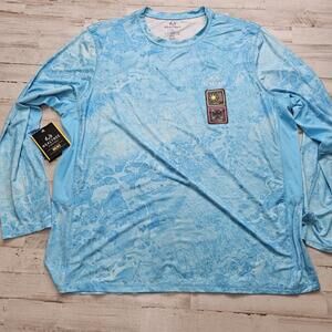 Realtree Men's Long Sleeve Performance Fishing Tee Men's XXL NEW w/ Tags Blue